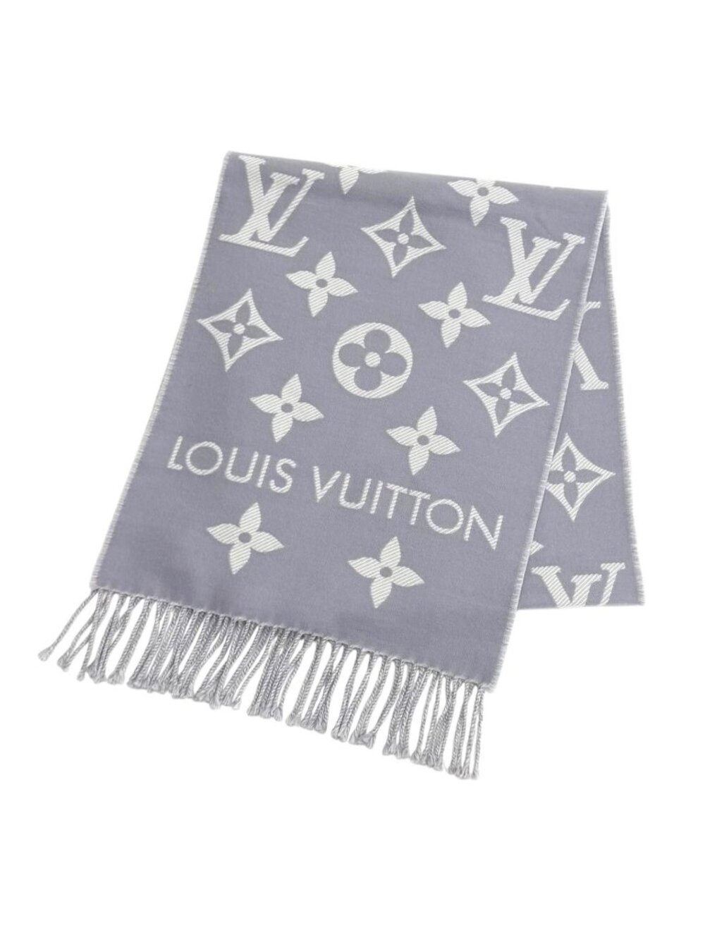 Louis Vuitton Scarf LV Essential Wool 100% Gricle Fringe 170 34